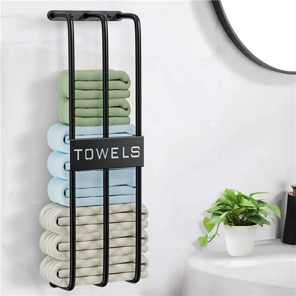 Towel Racks for Bathroom Wall Mounted, 3 Bar Towel Storage, Black